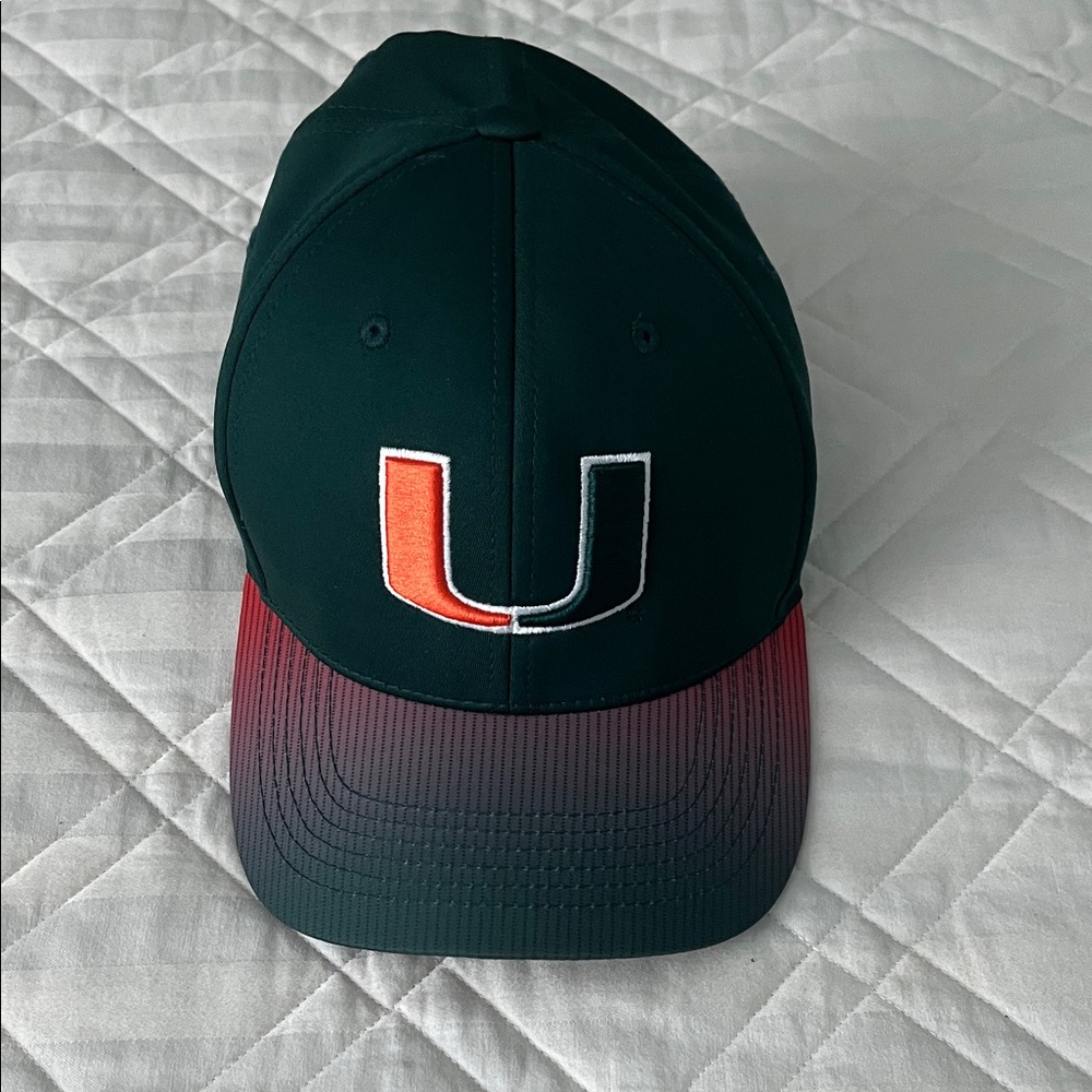 University of Miami Green and Orange Cap with U Logo